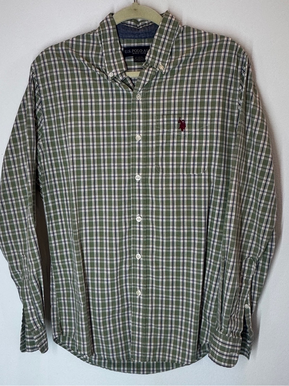 U.S. Polo Assn. Olive Green Plaid Button-Down Shirt